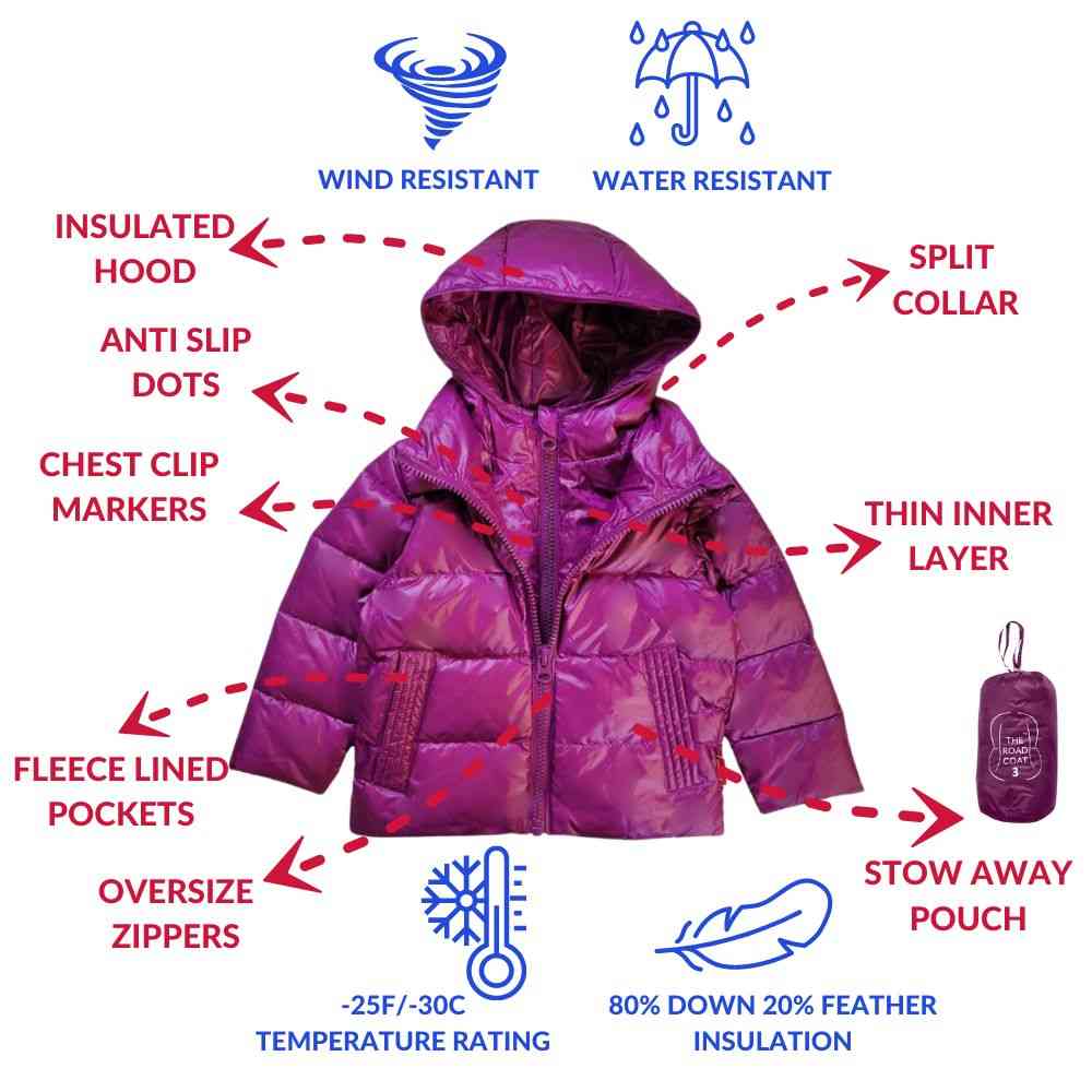 Car Seat Coat Down - Plum A429