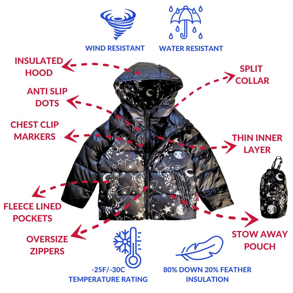Car Seat Coat Down - Rocketship Print X87686