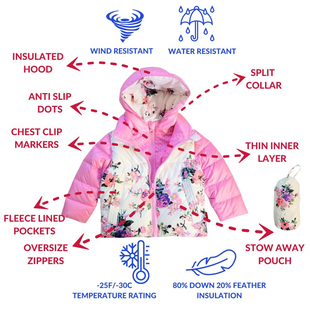 Floral Print Down Car Seat Coat Y69169