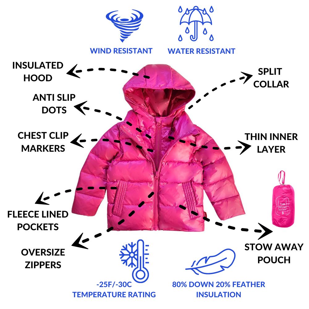 Car Seat Coat Down - Fuchsia R640