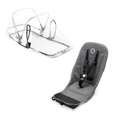 Grey Melange Fabric Set for Double Stroller M471
