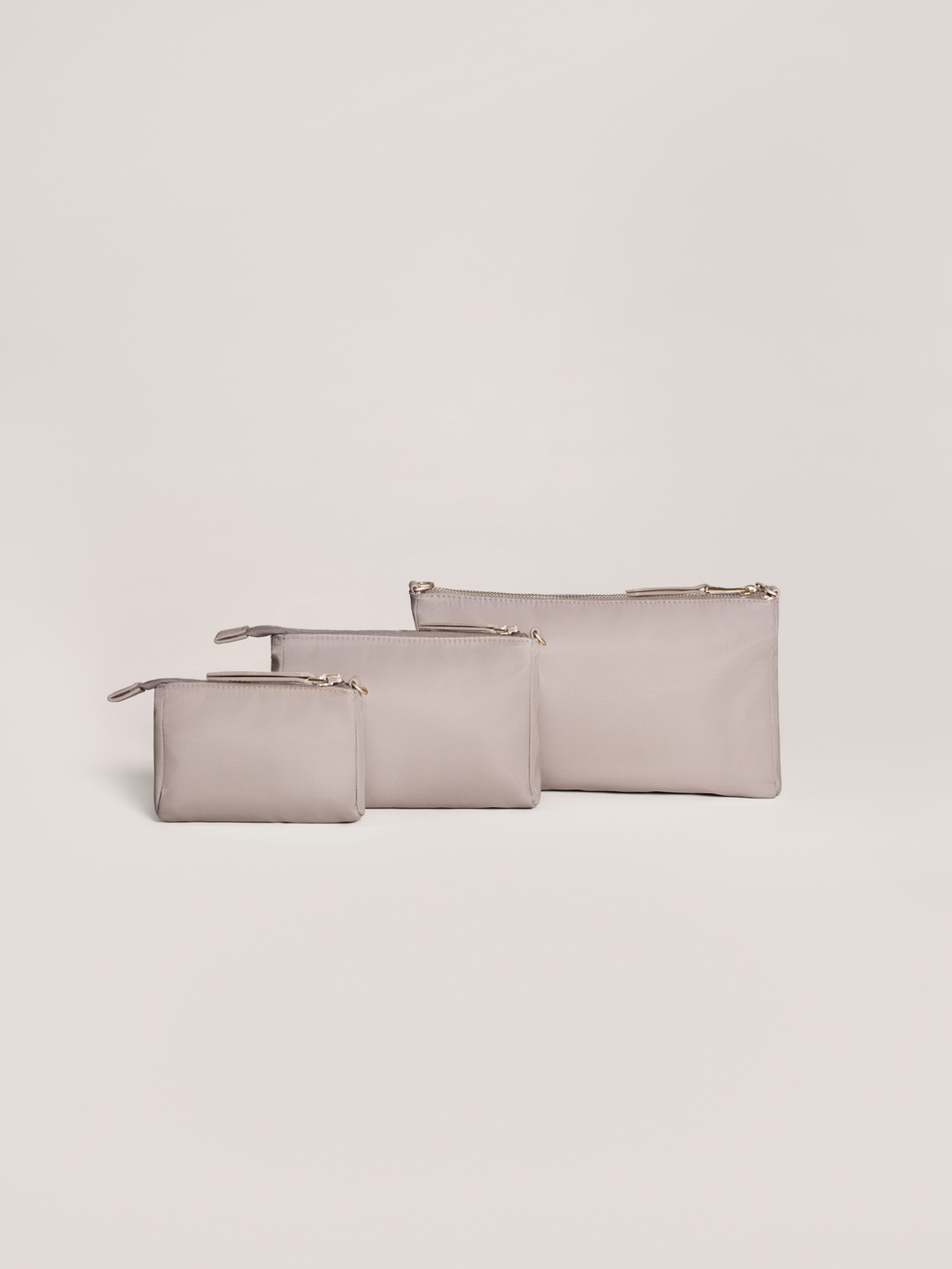 3-Piece Pouch Clutch Purse Set - Taupe H48258