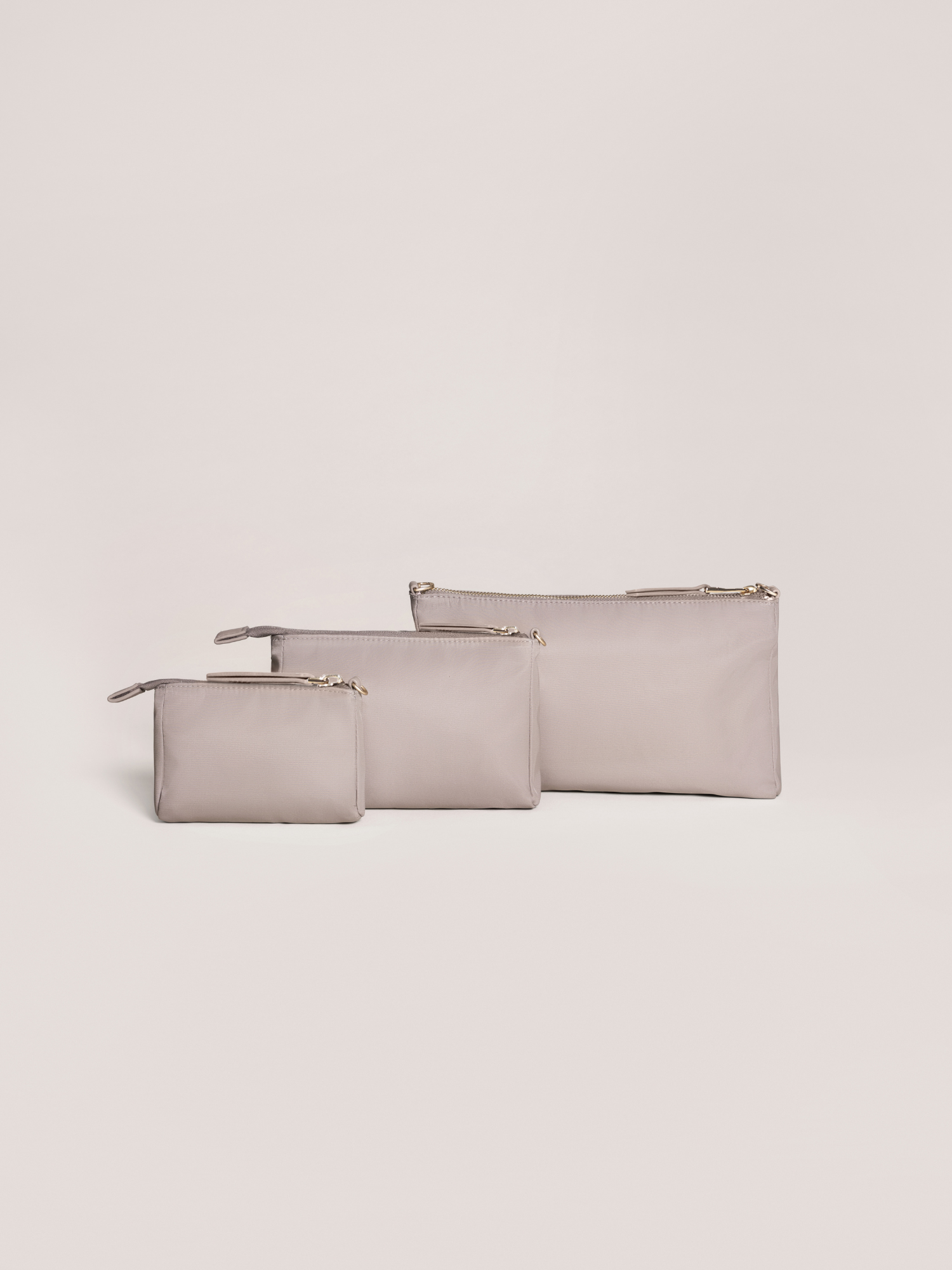 3-Piece Pouch Clutch Purse Set - Taupe H48258