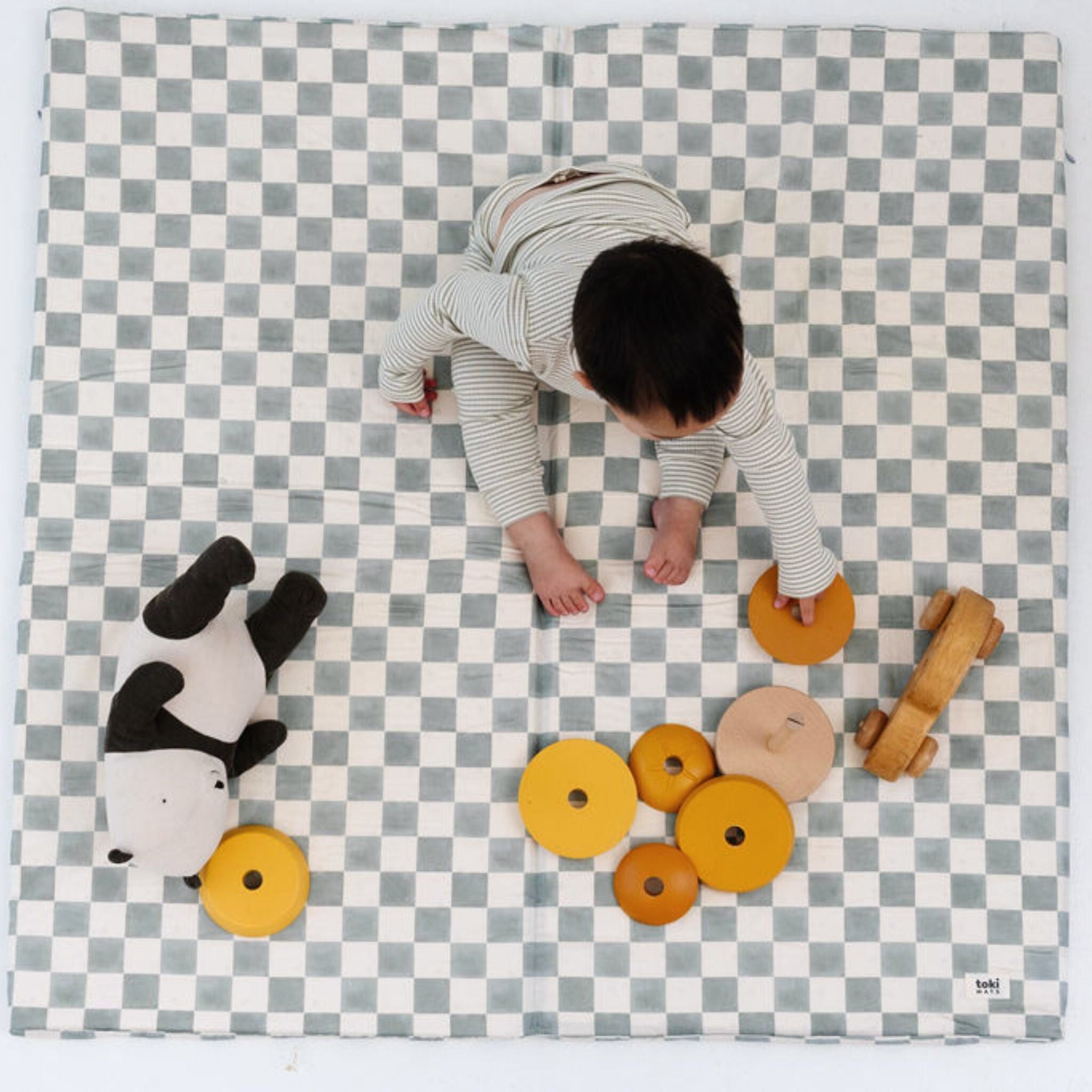 Organic Cotton Checker Play Mat A9584