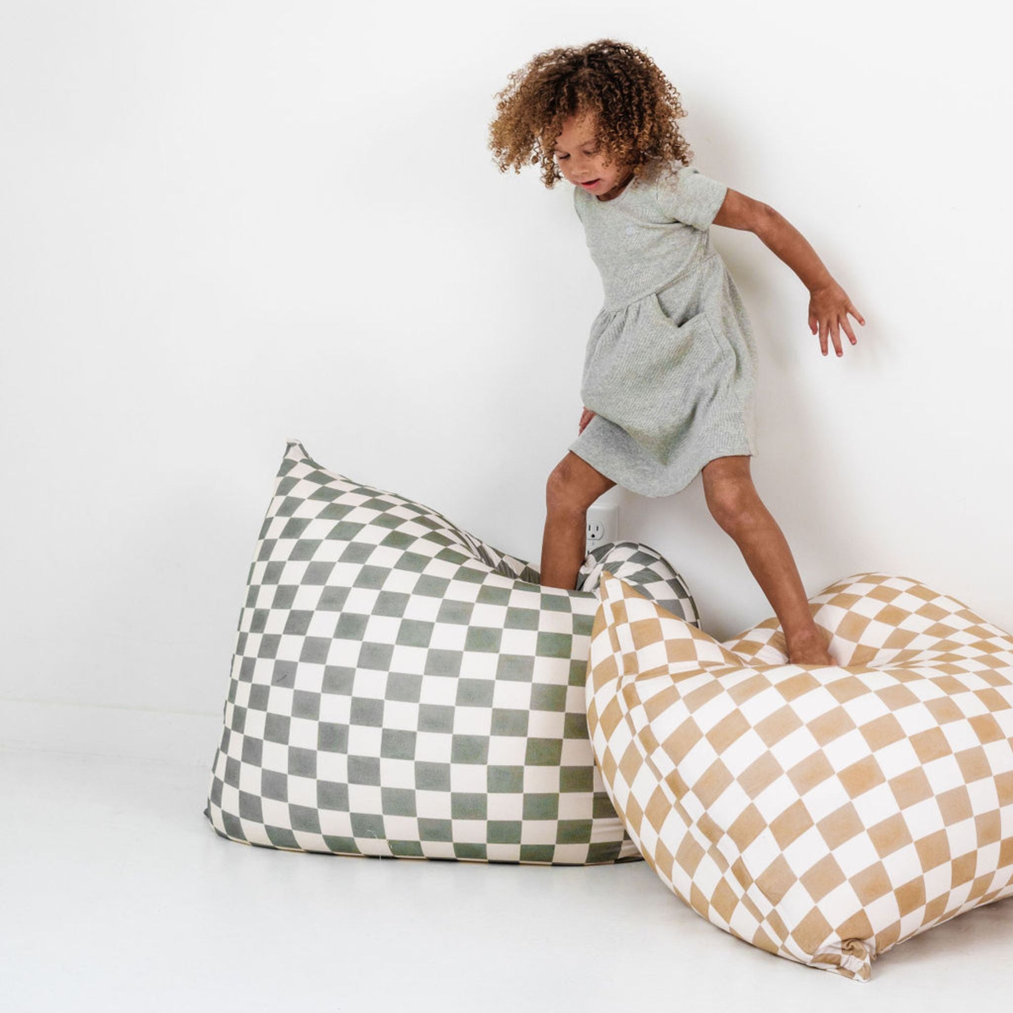 Checker Toffee Bean Bag N2923