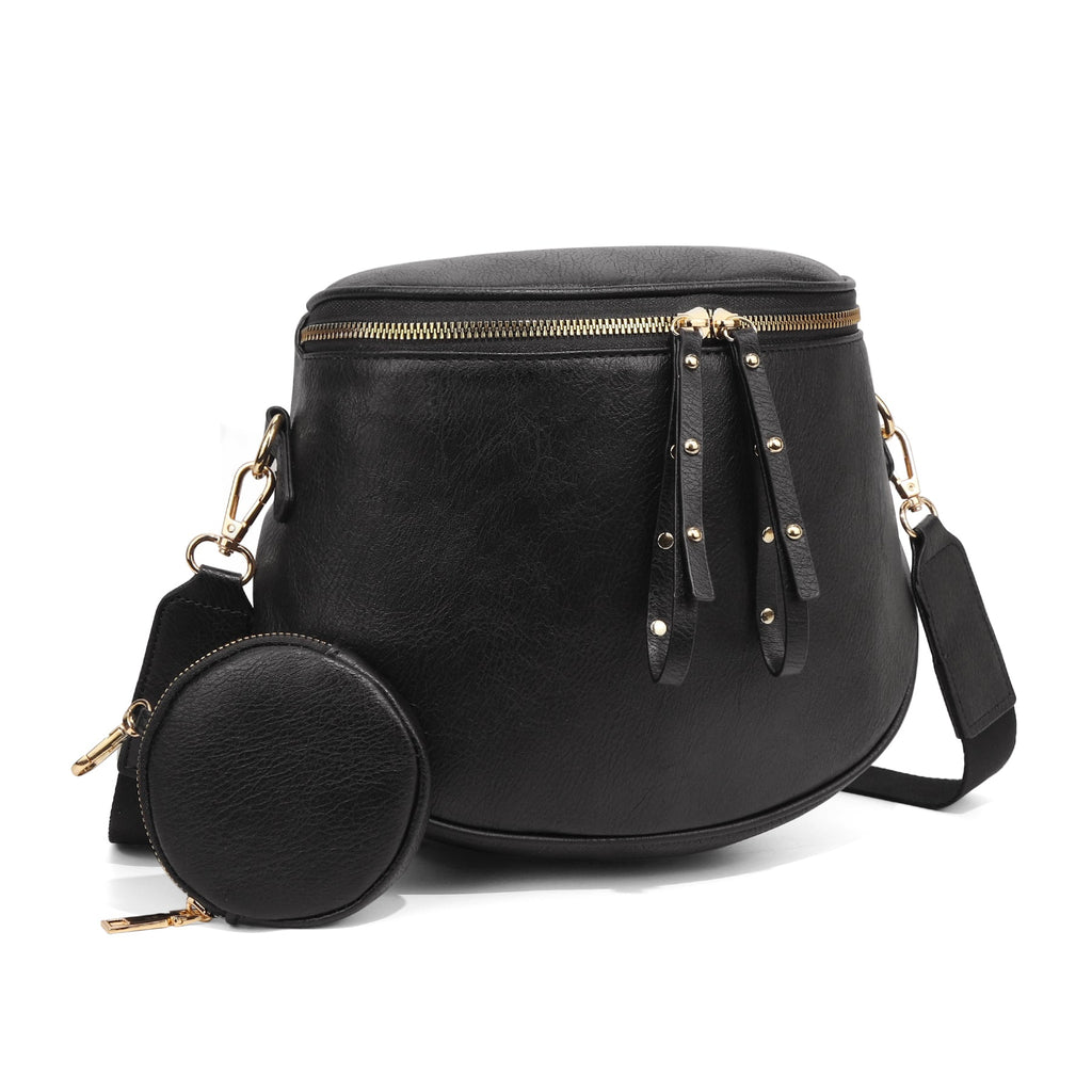 Ounamei Large Crossbody Bag for Women | Multi-Style Bag with Coin Pouch for Travel & Daily Use