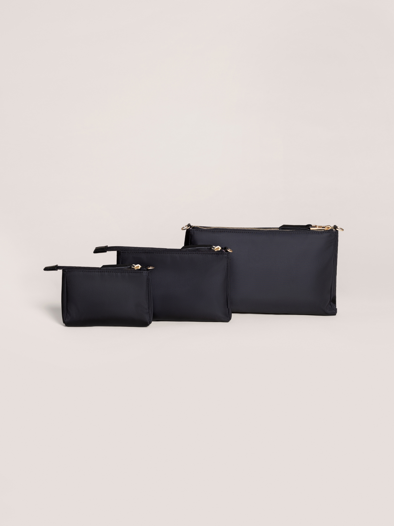 3-Piece Pouch Clutch Purse Set - Black V564