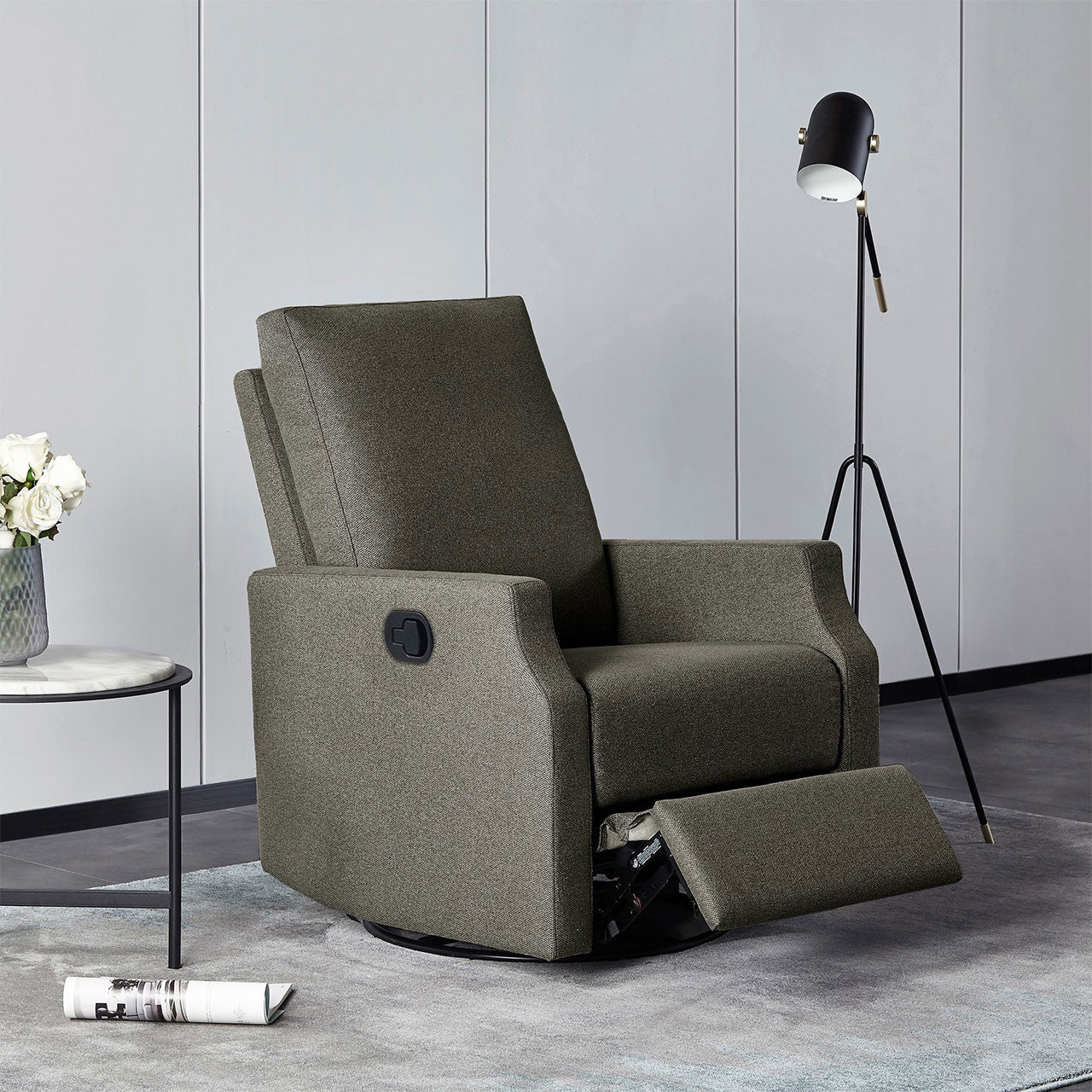 Manual Swivel Glider Recliner in Slate Q386875