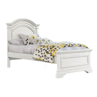 Twin Bed with Arch Top in Brushed White J179
