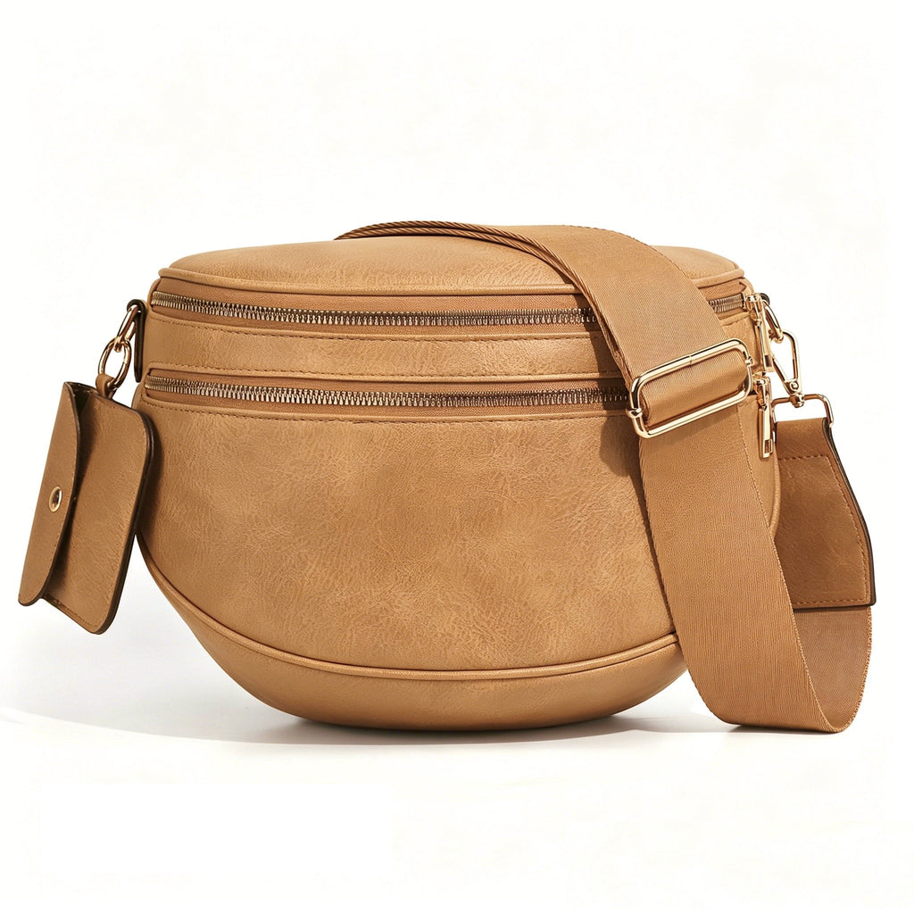 Ounamei Checkered Crossbody Bum Bag for Women Large Capacity Belt Bag for Moms & Everyday Travel