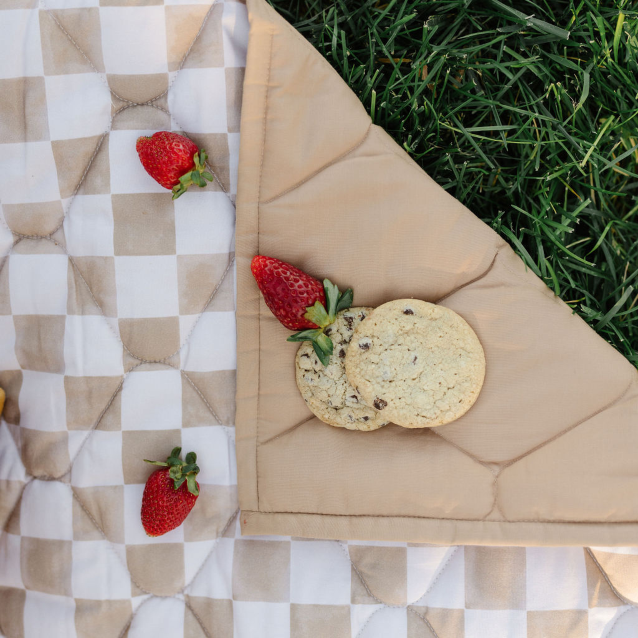 Checker Toffee Picnic Blanket A1514