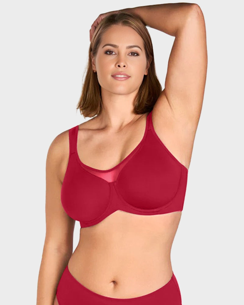 Plus Size Unlined Full Coverage Non-padded Cooling Minimizer Bra