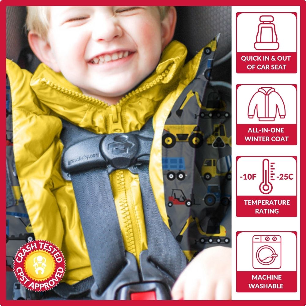 Car Seat Coat - Construction Print J109996
