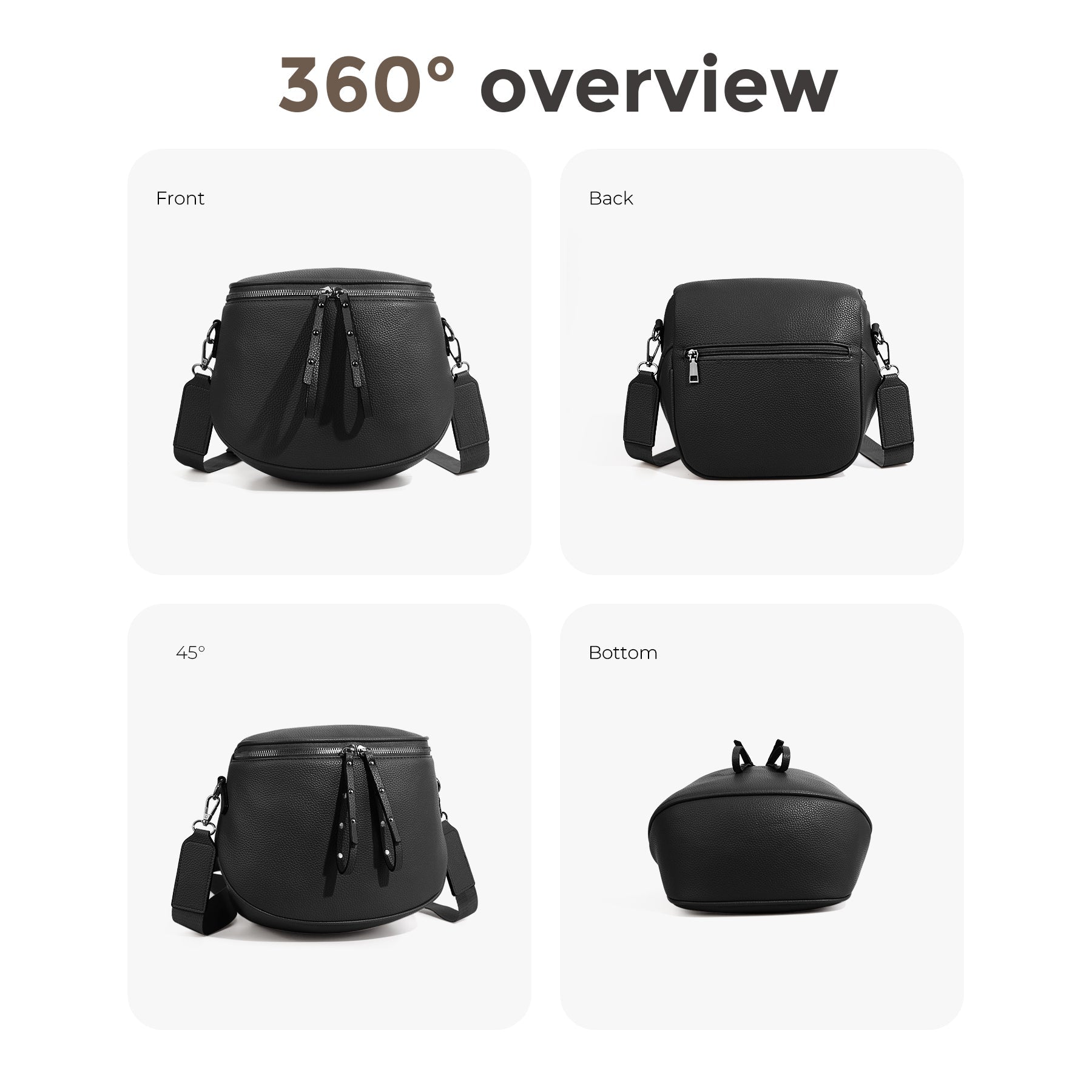 Ounamei Large Crossbody Bag for Women | Multi-Style Bag with Coin Pouch for Travel & Daily Use