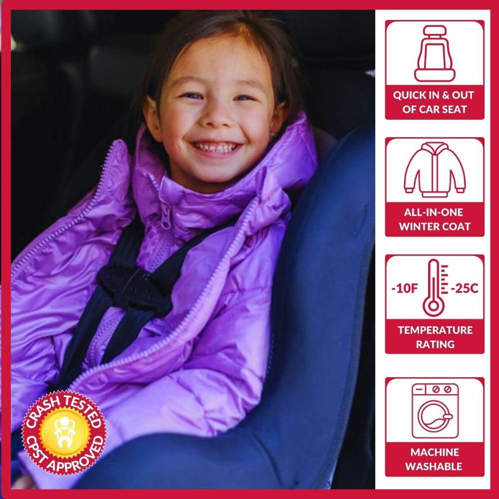 Vegan Car Seat Coat - Purple P926