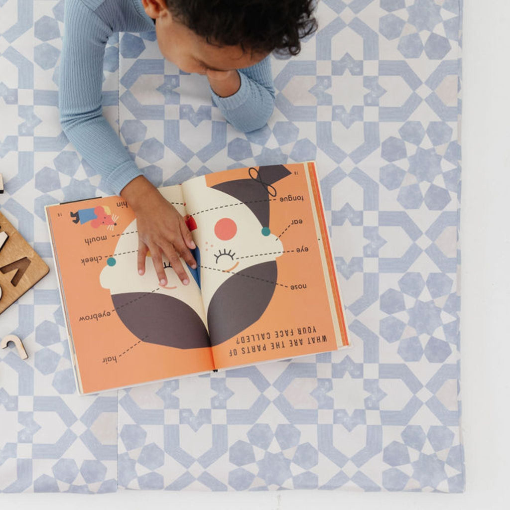 Blue Tile Vegan Leather Mat J32837