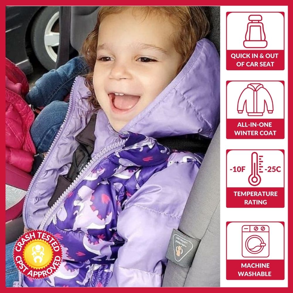 Car Seat Coat Vegan - Purple Raptor U571