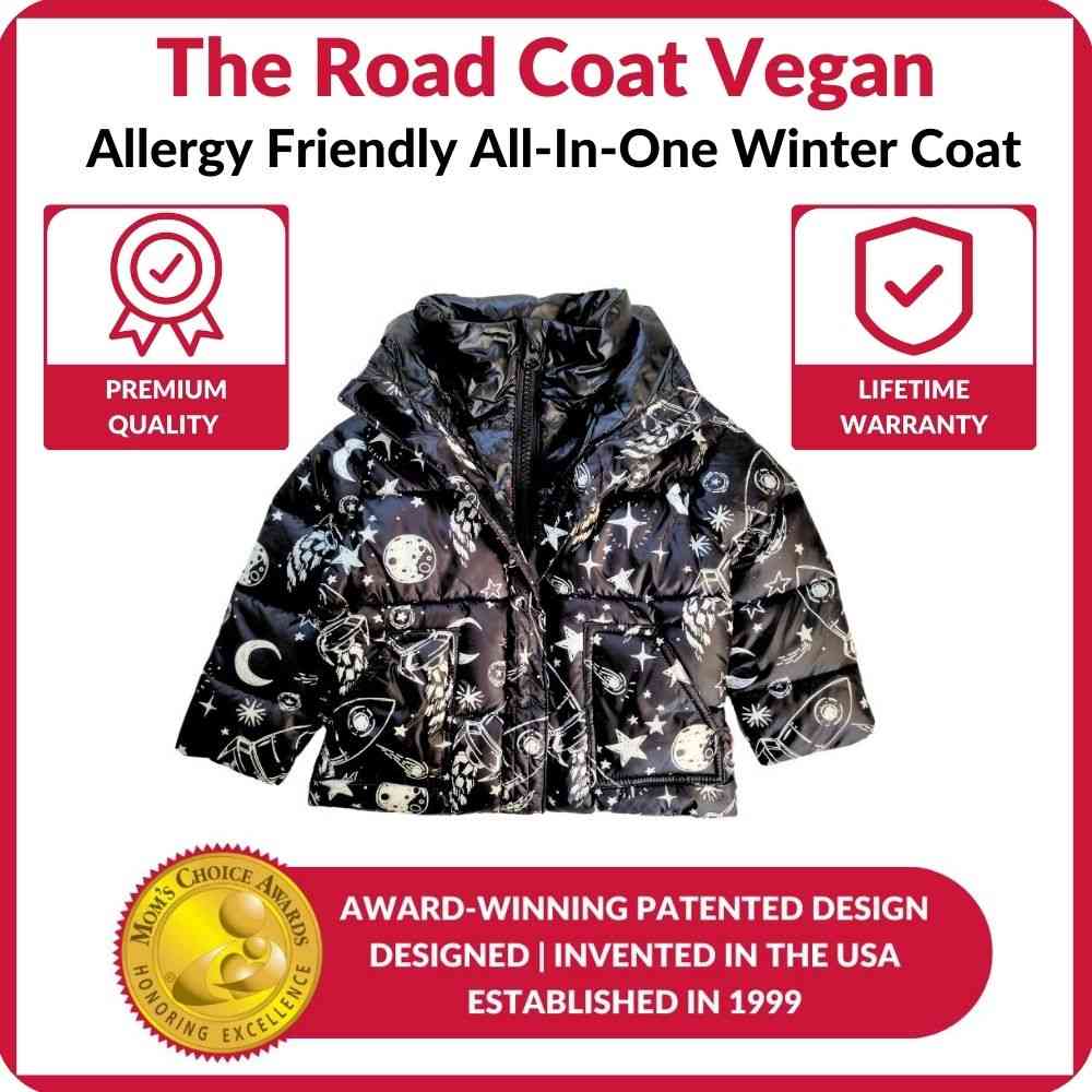 Car Seat Coat Vegan - Rocketship Print B401