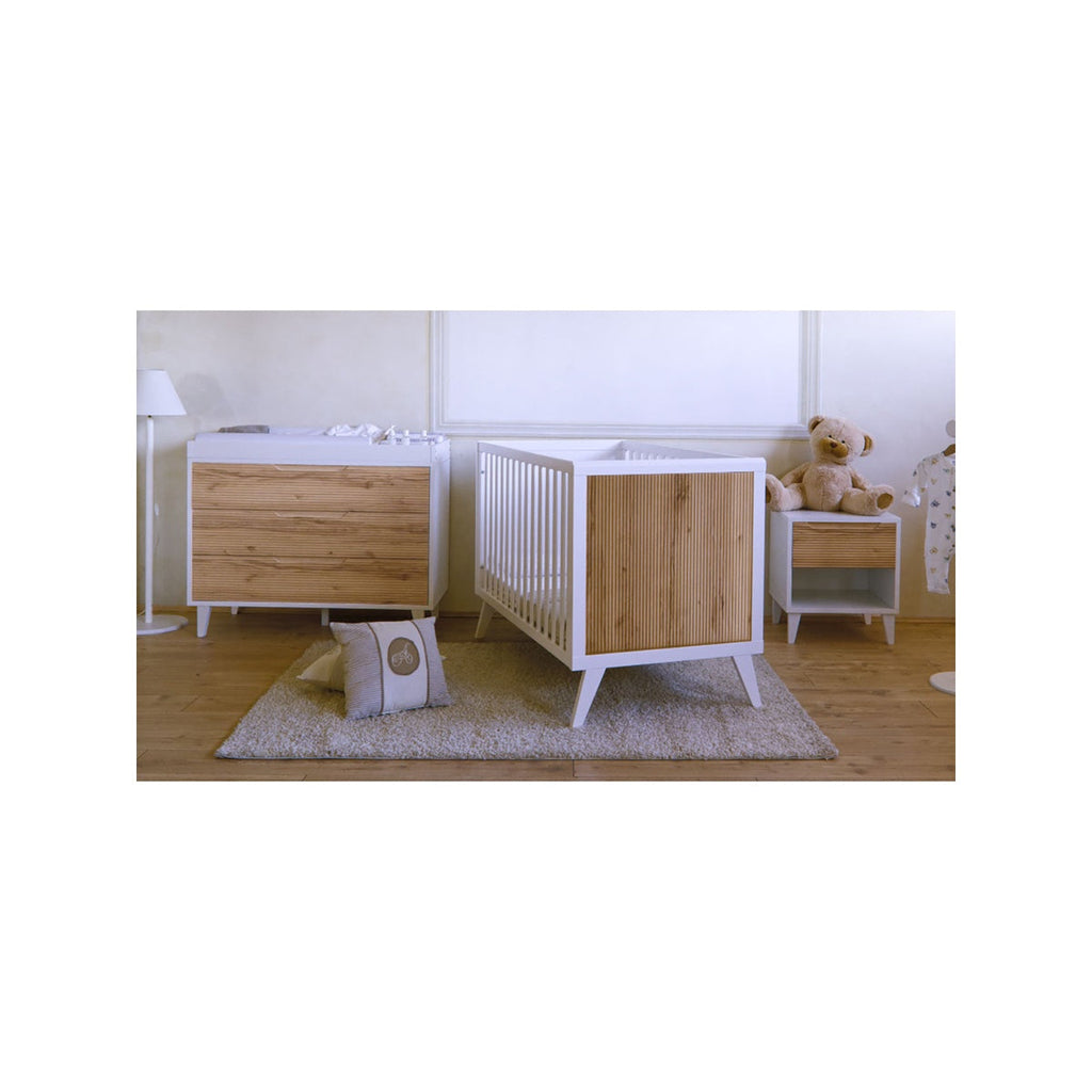 Caravaggio Nightstand Deluxe - White/Biscotti T347