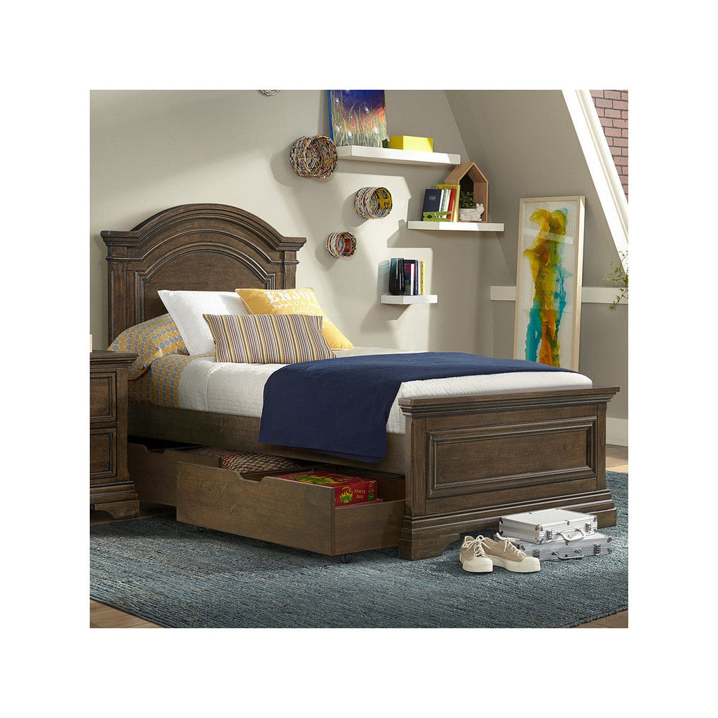 Twin Bed with Arch Top in Rosewood S6964
