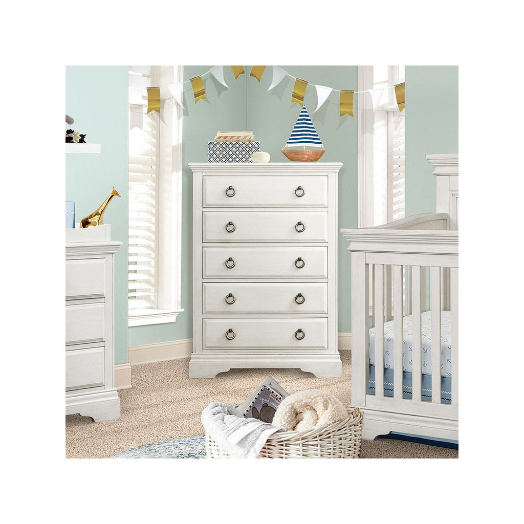 Brushed White 5 Drawer Chest N25025