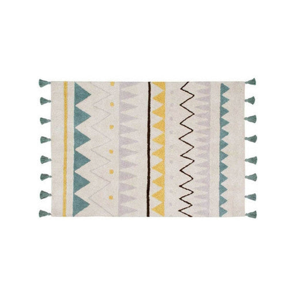 Azteca Rug Small in Natural/Vintage Blue X9575