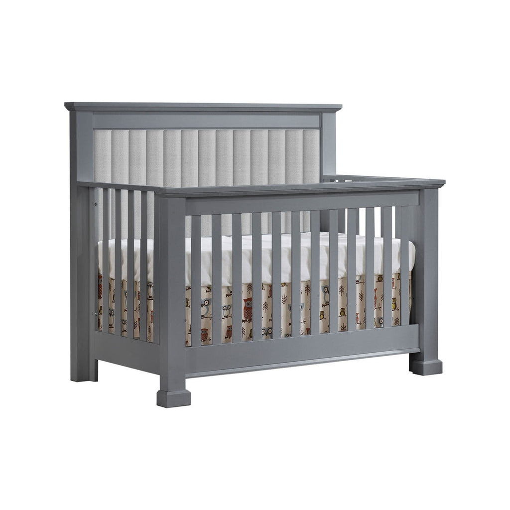 Convertible Crib with Channel Tufted Panel, Linen Grey Y97678