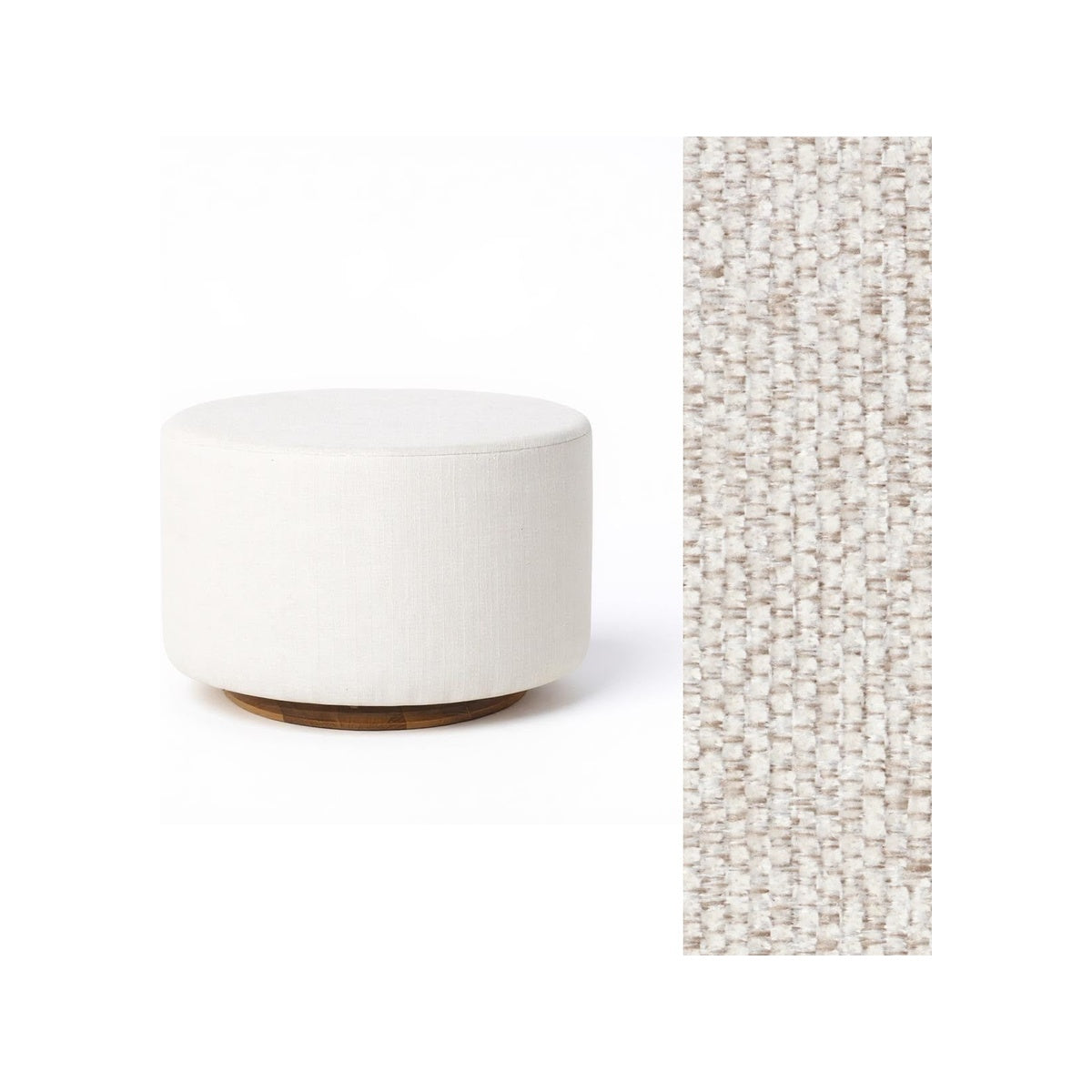Oval Ottoman with Wood Base L99466