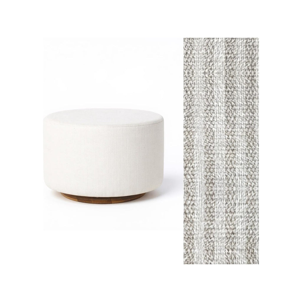 Oval Ottoman with Wood Base L99466