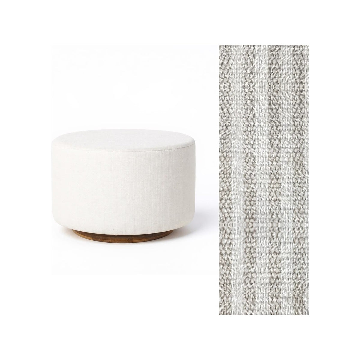 Oval Ottoman with Wood Base L99466