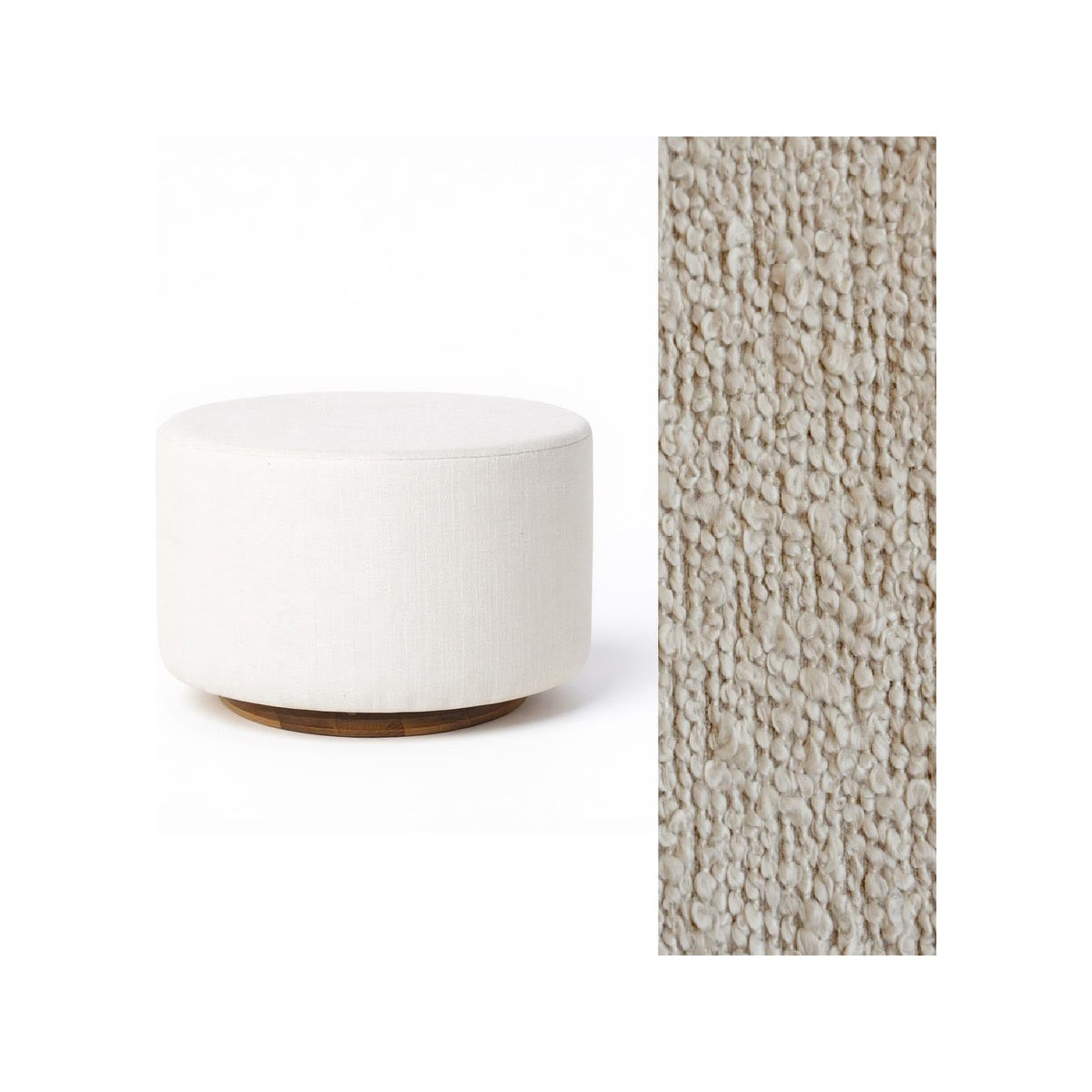 Oval Ottoman with Wood Base L99466
