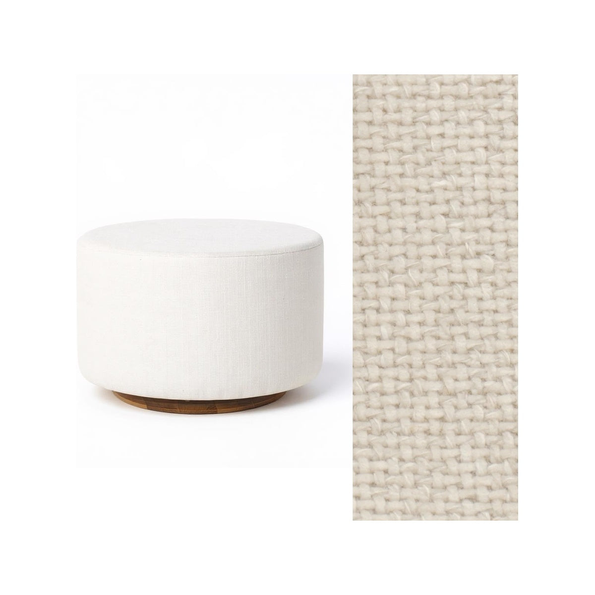 Oval Ottoman with Wood Base L99466