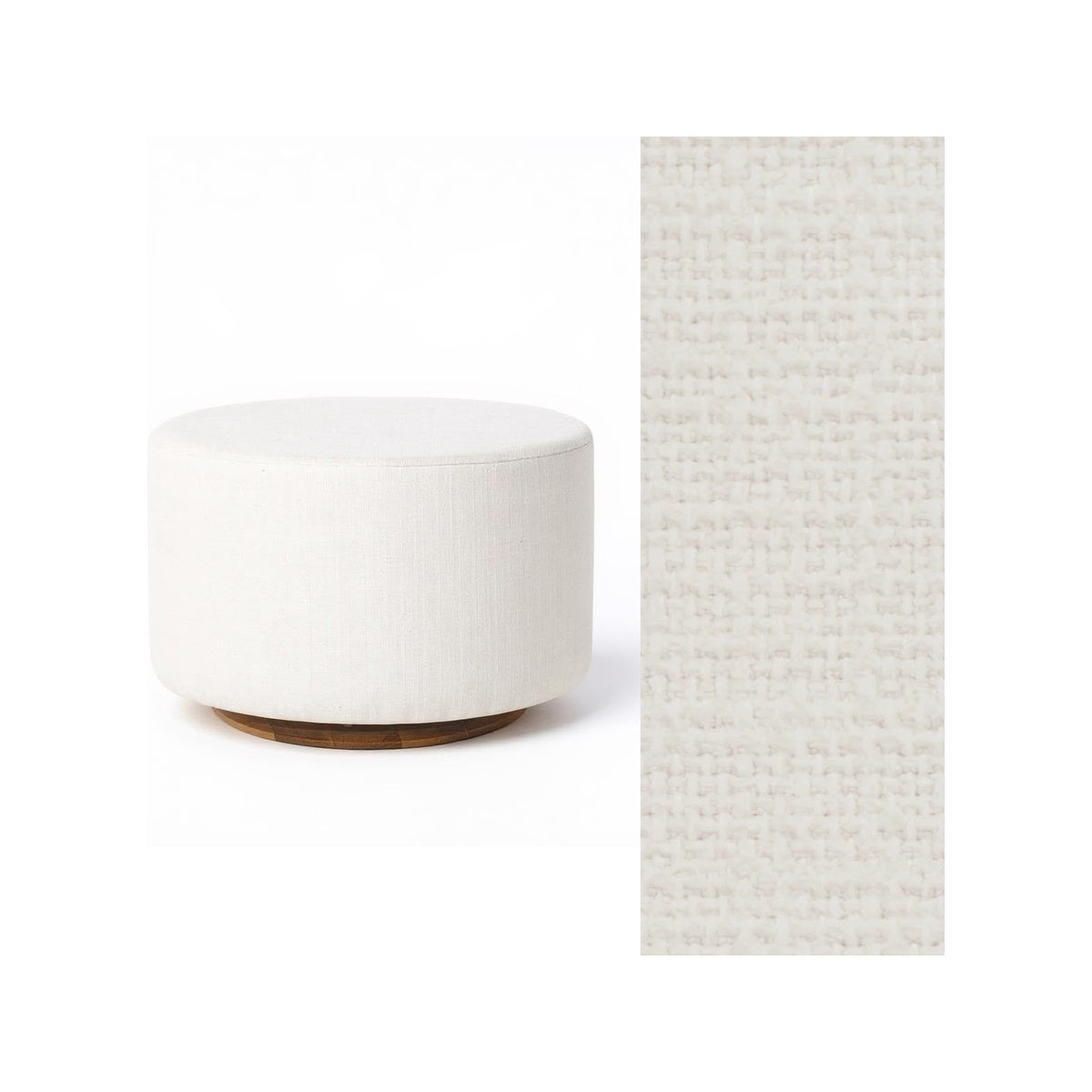 Oval Ottoman with Wood Base L99466