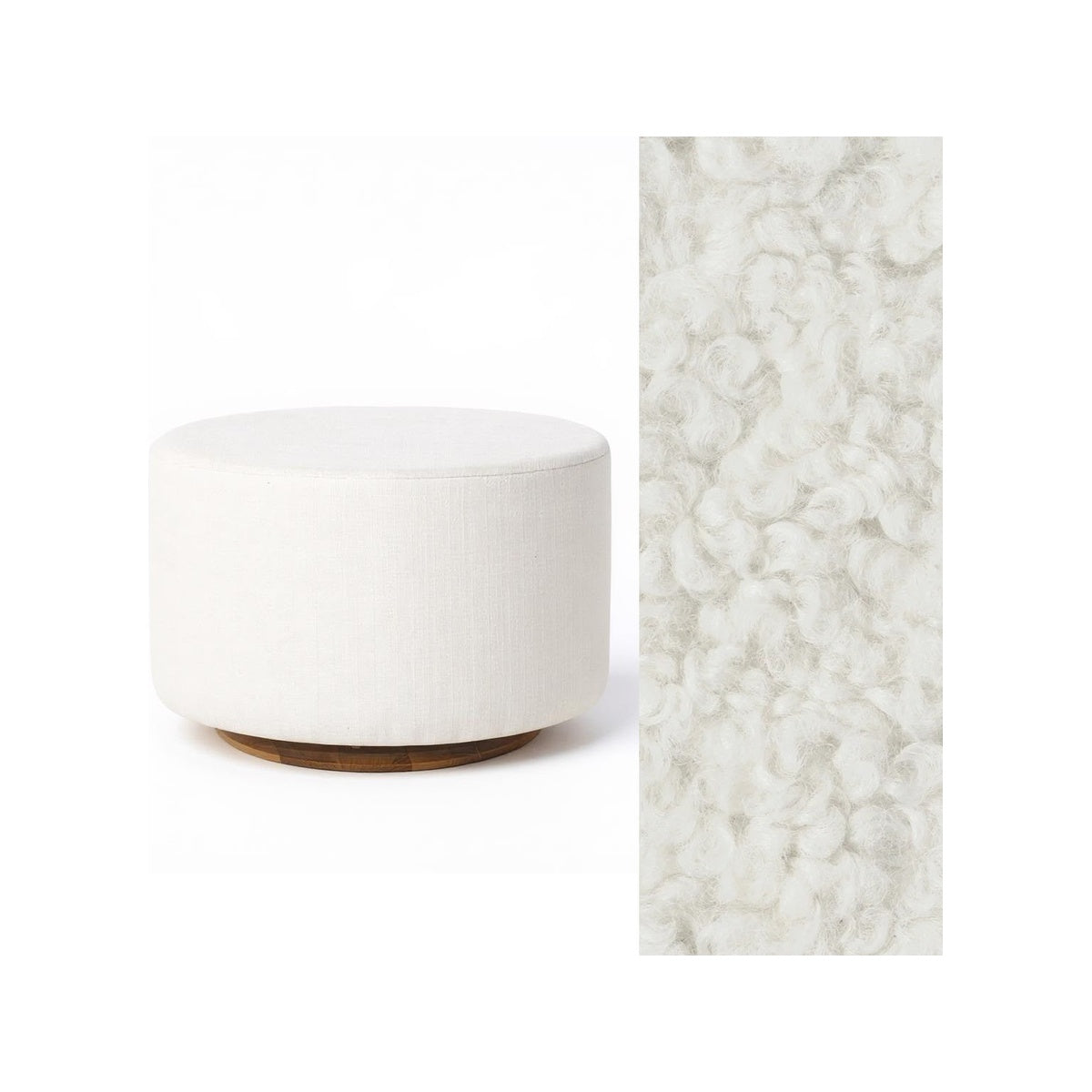 Oval Ottoman with Wood Base L99466