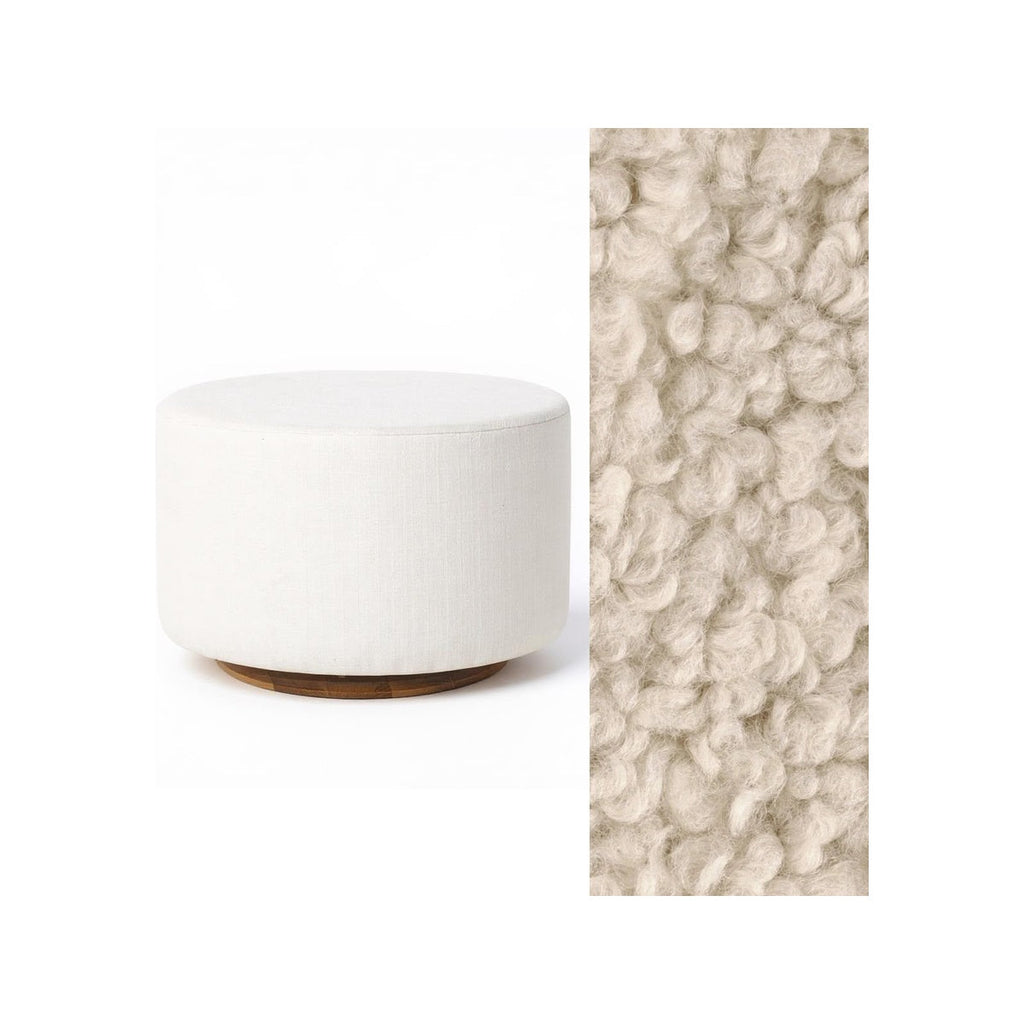 Oval Ottoman with Wood Base L99466