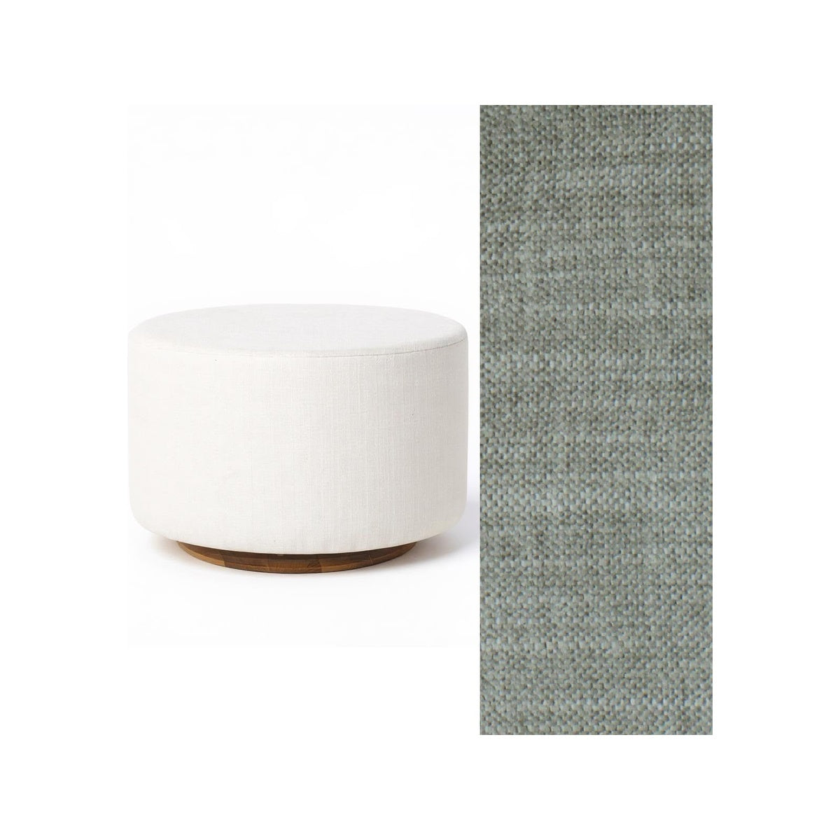 Oval Ottoman with Wood Base L99466