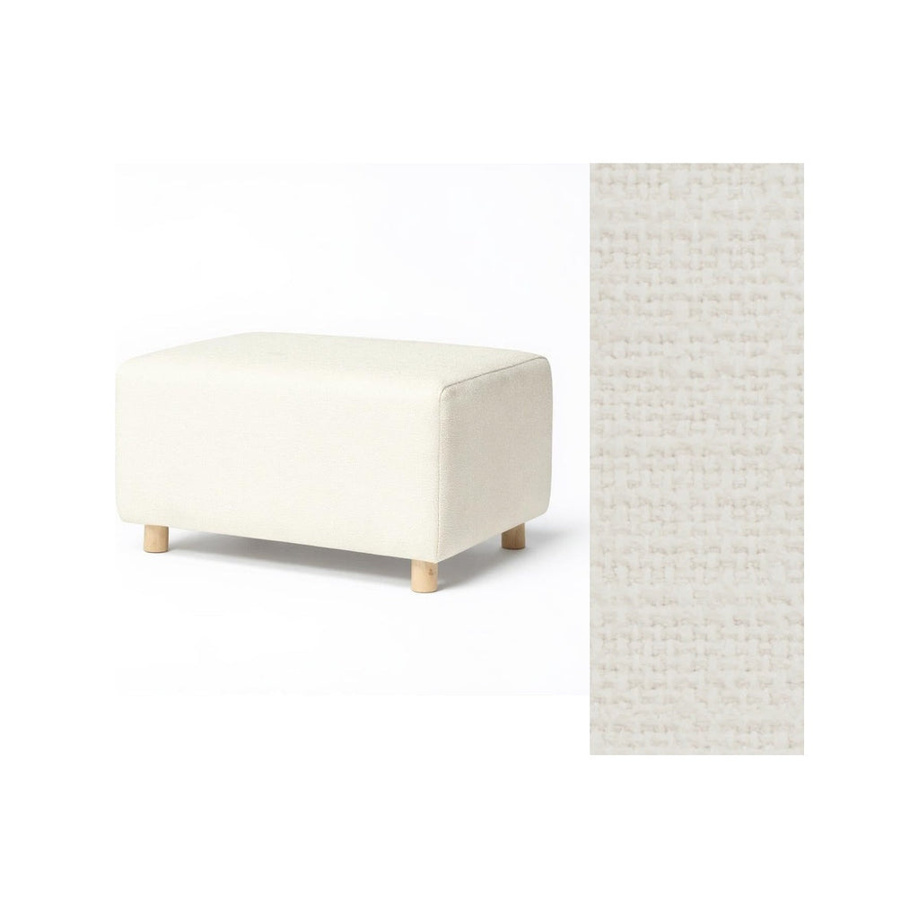 Wide Rectangle Ottoman with Wood Base I157