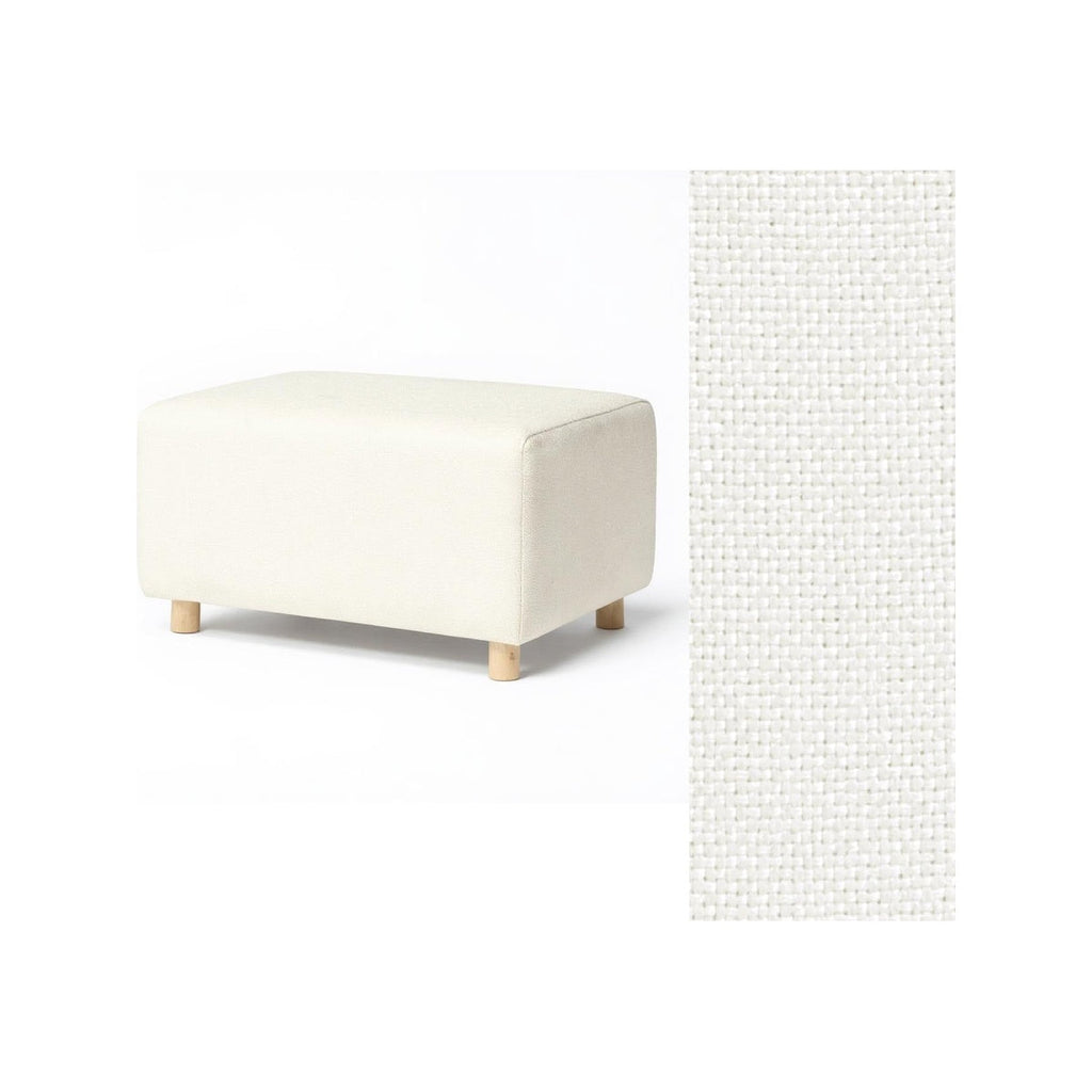 Wide Rectangle Ottoman with Wood Base I157