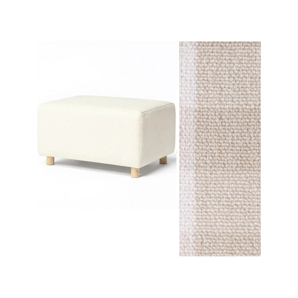 Wide Rectangle Ottoman with Wood Base I157