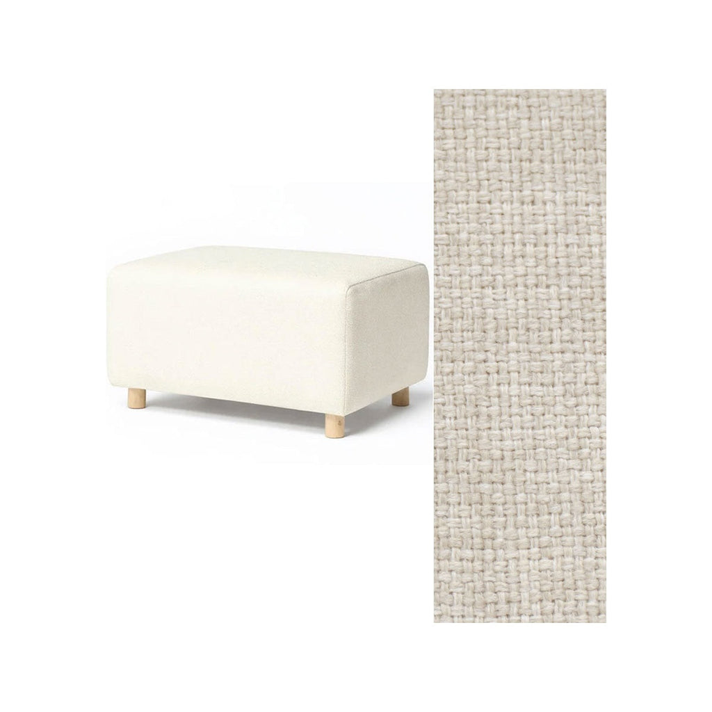 Wide Rectangle Ottoman with Wood Base I157
