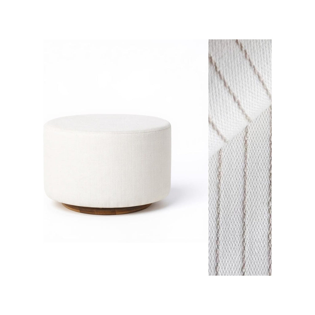 Oval Ottoman with Wood Base L99466