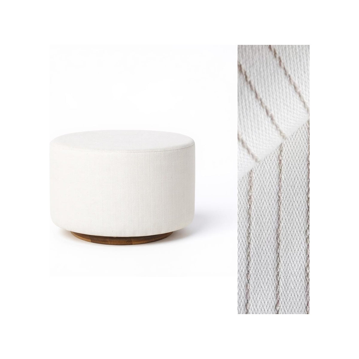 Oval Ottoman with Wood Base L99466
