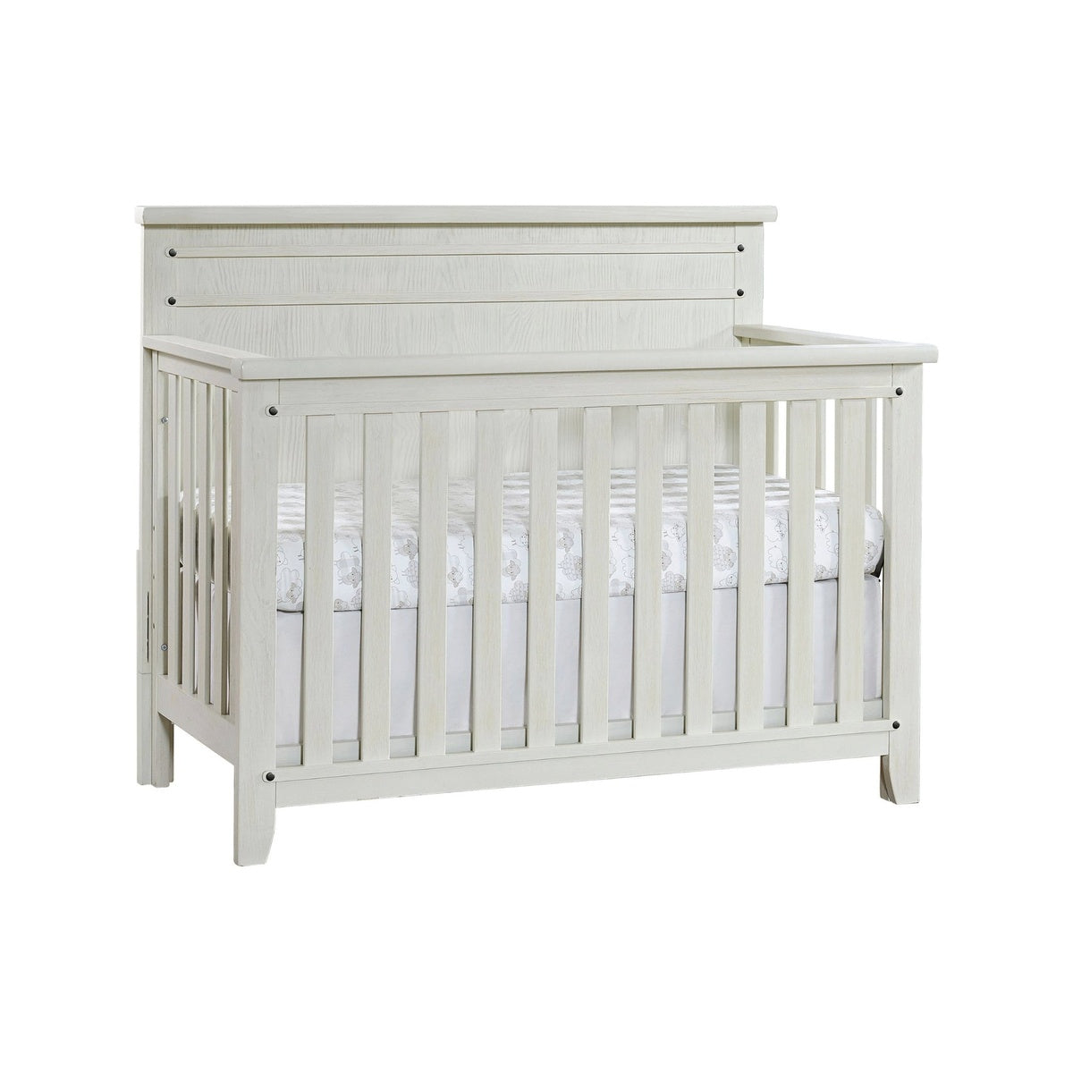4-in-1 Convertible Crib - Rustic White P7007