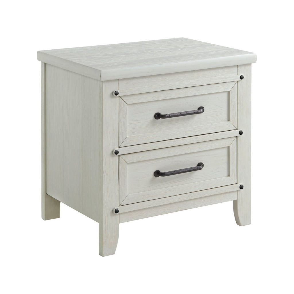 Rustic White Night Stand N5802