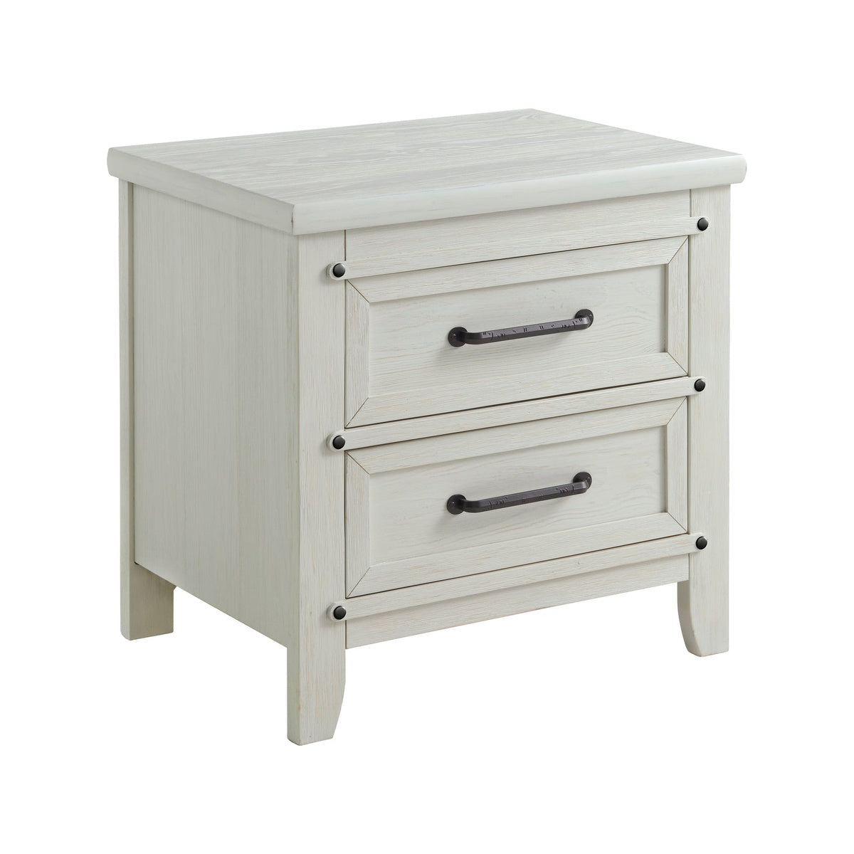 Rustic White Night Stand N5802