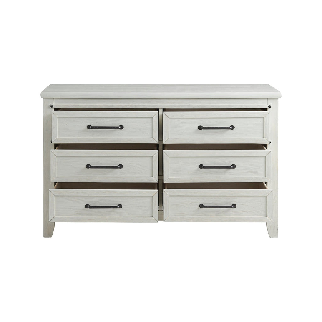 6 Drawer Dresser - Rustic White F818
