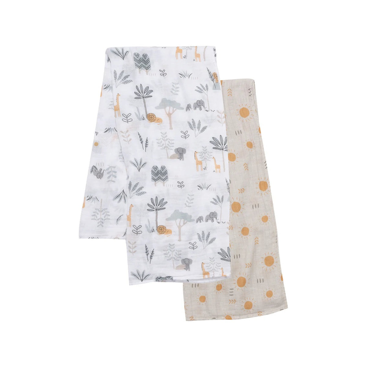Jungle Adventure 2-Pack Cotton Muslin Newborn Baby Swaddle Blankets K254