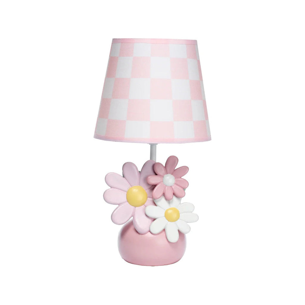 Pink Floral Lamp with Shade and LED Bulb P2349