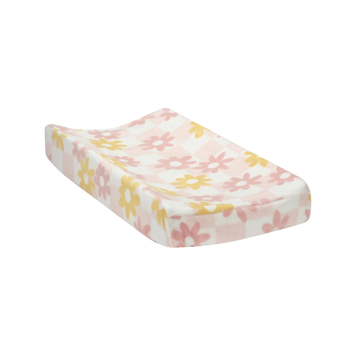 Daisy Dreams Pink/White Checkered Changing Pad Cover J123857