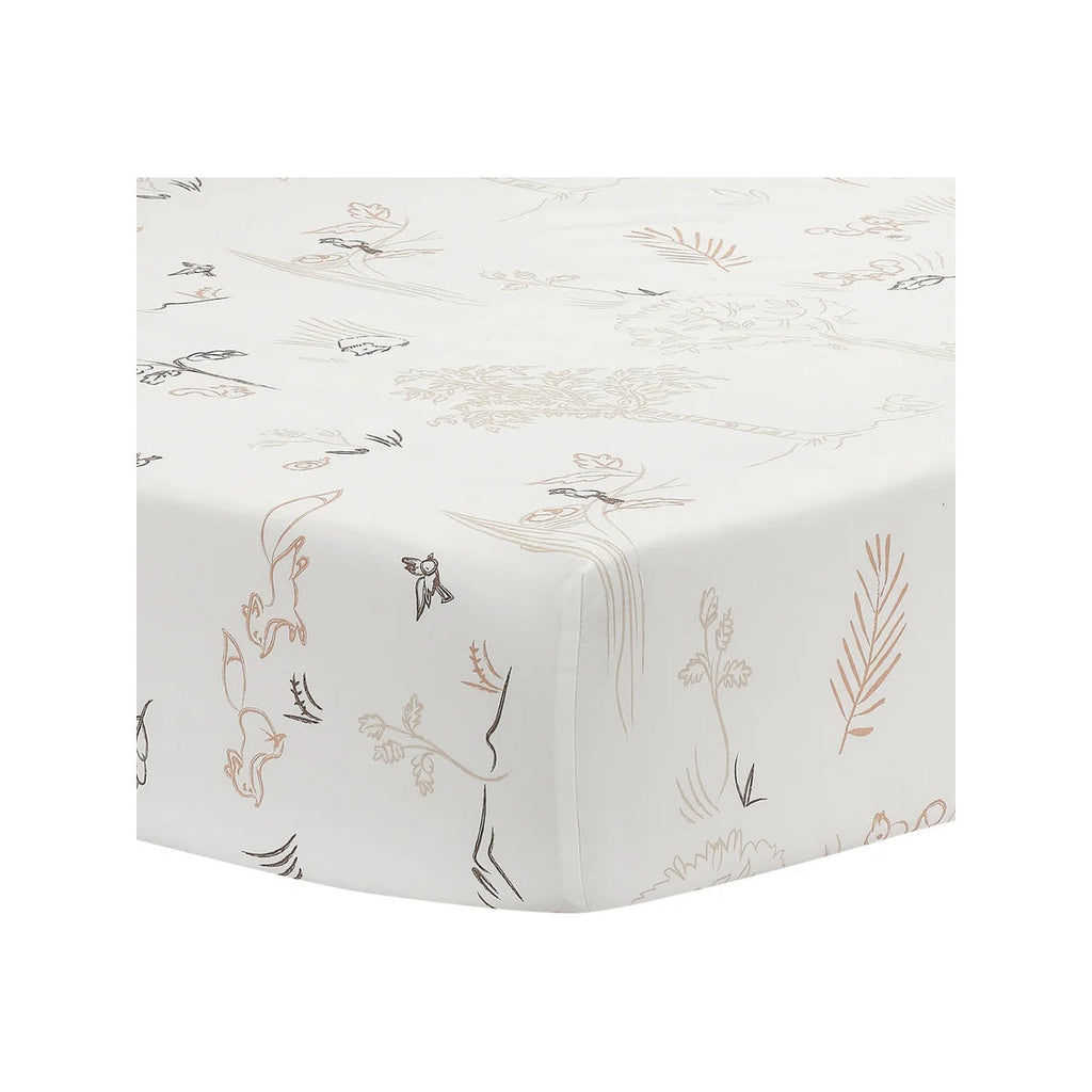Woodland Fox Breathable Cotton Fitted Crib Sheet D6134